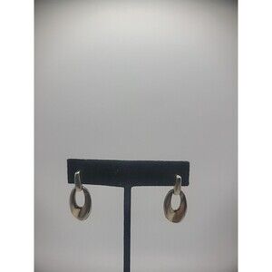 Vintage Anne Klein Earrings Pierced Stud Post Gold Tone Hoop Jewelry Costume
